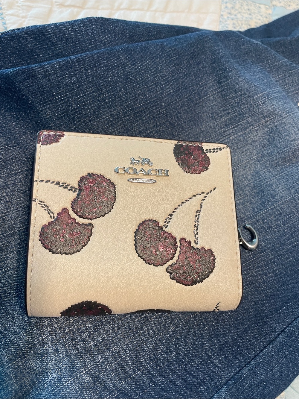 NWT Coach Snap Wallet Cherry Print